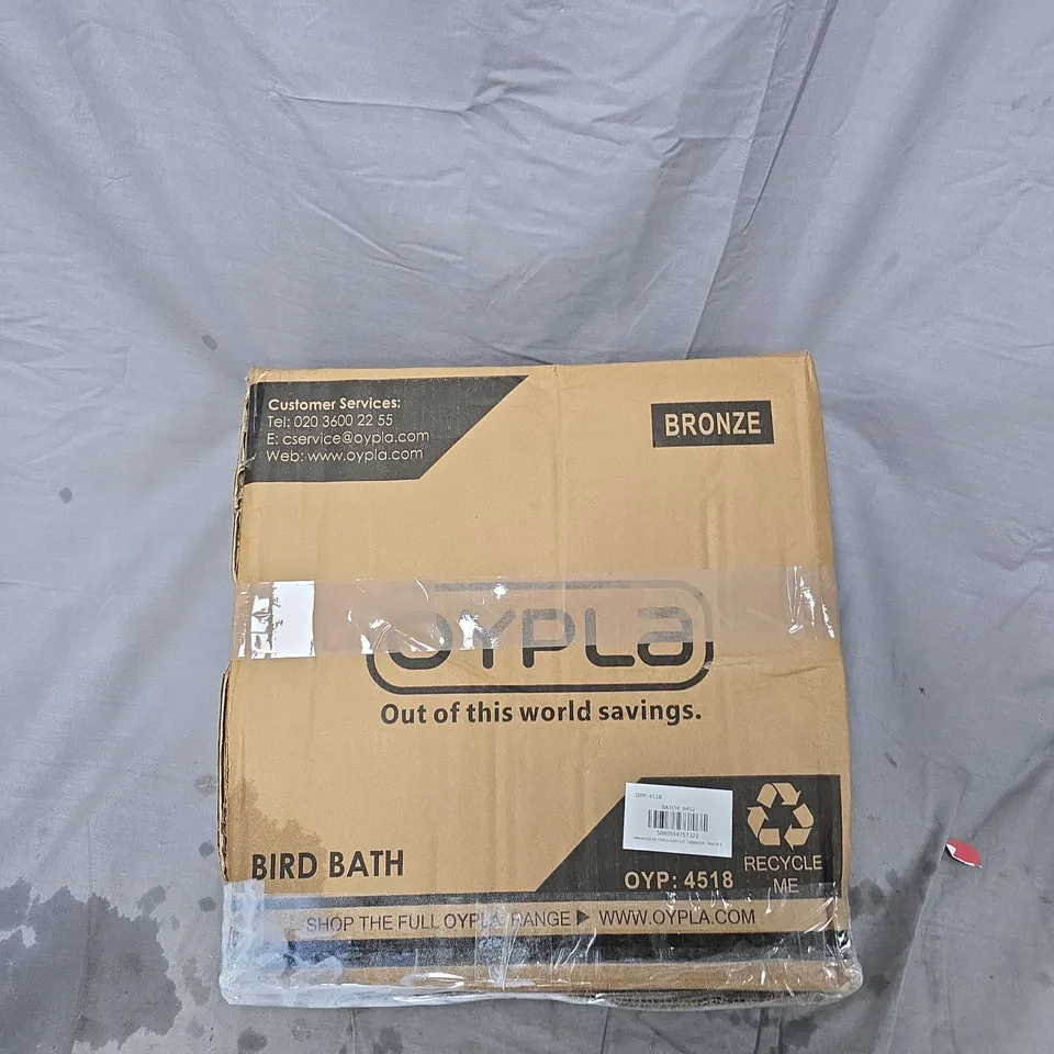 OYPLA PEDESTAL GARDEN WATER BIRD BATH (BRONZE)