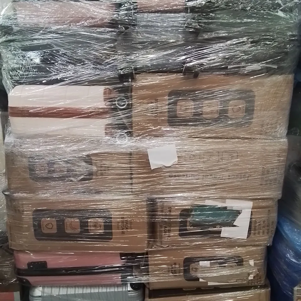 PALLET CONTAINING VARIOUS ASSORTED HOUSEHOLD ITEMS TO INCLUDE ;40 SUITCASE APPROXIMATELY
