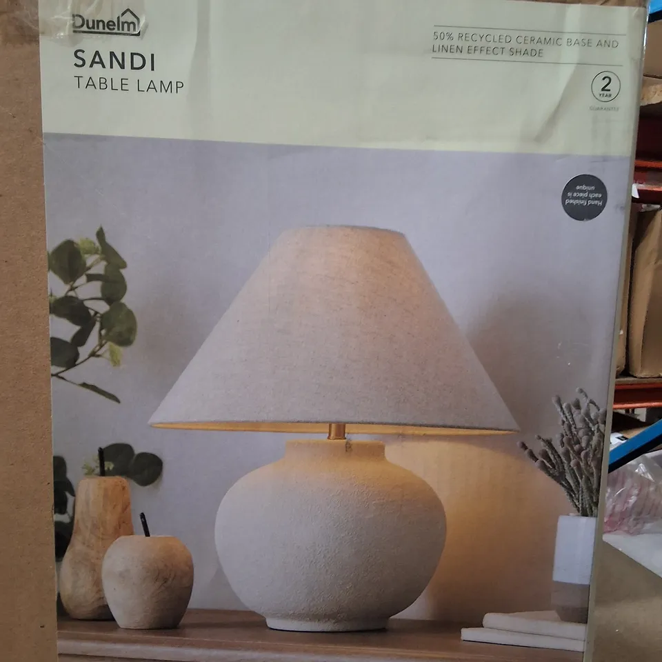 BOXED DUNELM SANDI CERAMIC TABLE LAMP XL NATURAL