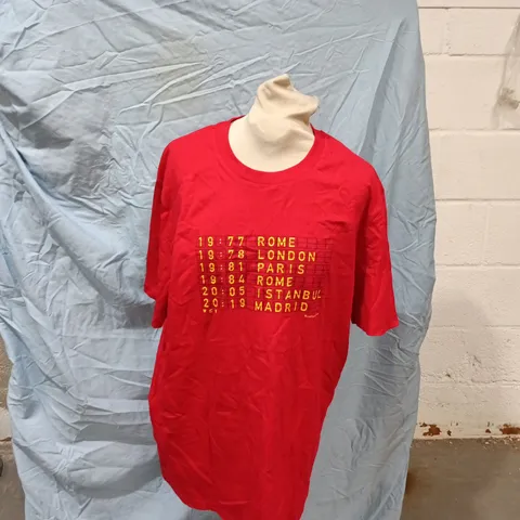 LOVE FOLLOW CONQUER T-SHIRT – RED – UK LARGE (L)