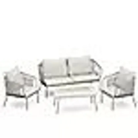 GARDEN STORIES ROPE 4 PIECE TABLE & CHAIRS CONVERSATION SET