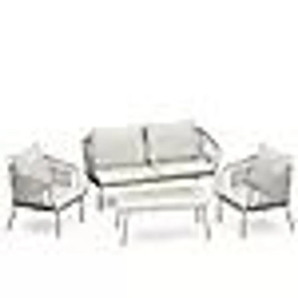 GARDEN STORIES ROPE 4 PIECE TABLE & CHAIRS CONVERSATION SET