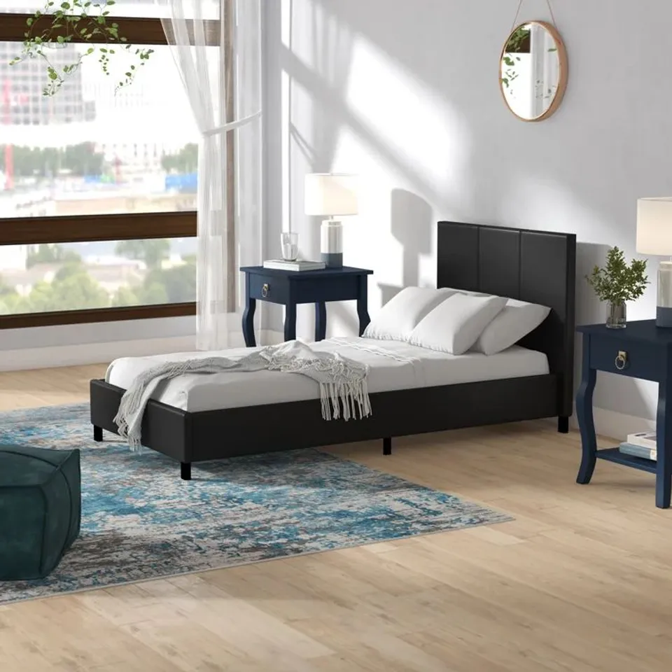 BOXED BEARDEN UPHOLSTERED PLATFORM BED