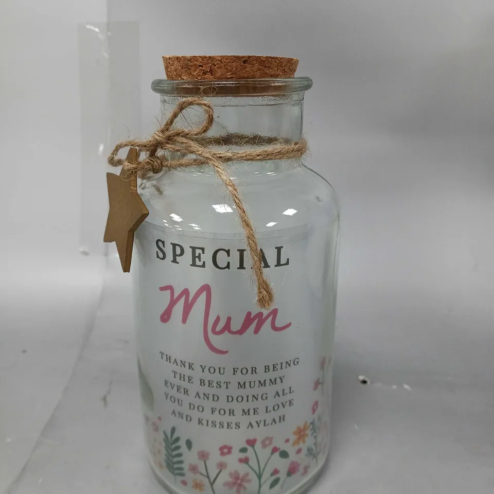 PERSONALISED SPECIAL MUM LIGHT UP JAR  RRP £17