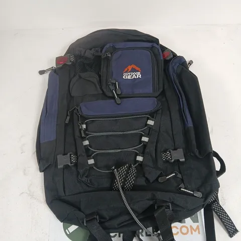 OUTDOOR GEAR RUCKSACK – BLACK WITH BLUE ACCENTS