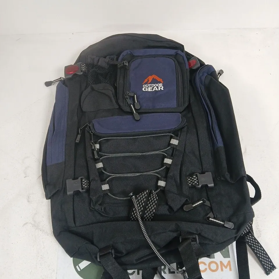 OUTDOOR GEAR RUCKSACK – BLACK WITH BLUE ACCENTS