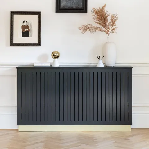 BOXED ILIANA LARGE RADIATOR COVER IN CHARCOAL GREY