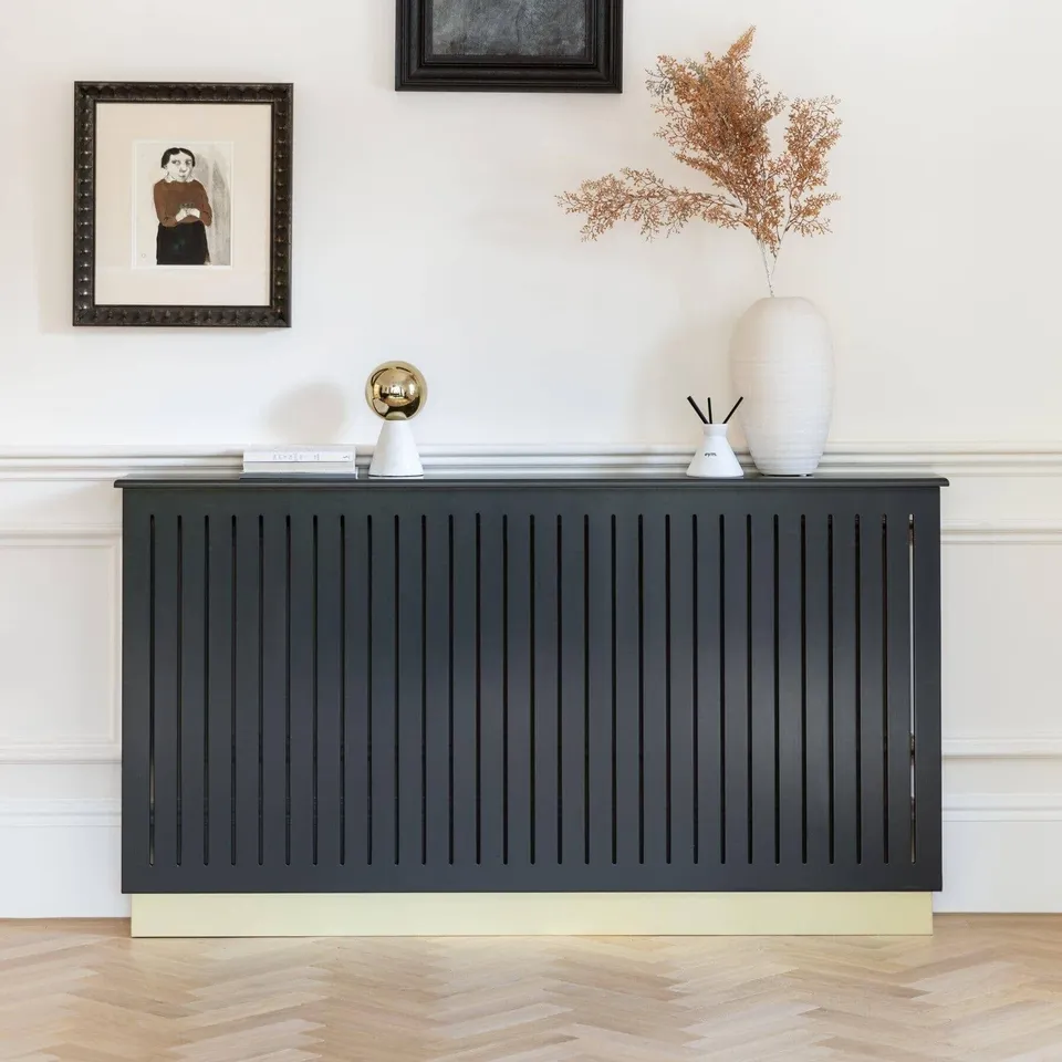 BOXED ILIANA LARGE RADIATOR COVER IN CHARCOAL GREY
