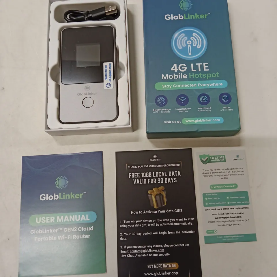 GLOBLINKER 4G LTE MOBILE HOTSPOT – BOXED WITH ACCESSORIES