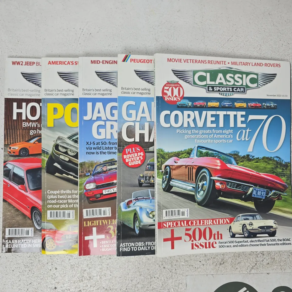 SET OF 5 ASSORTED ISSUES OF CLASSIC & SPORTS CAR MAGAZINES