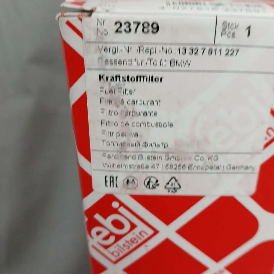 BOXED AND SEALED FEBI BILSTEIN FUEL FILTER FOR BMW – PART NO. 23789