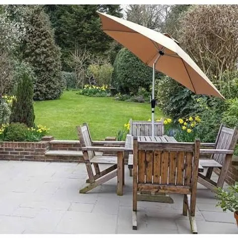 BOXED GLAMHAUS GARDEN TILTING TABLE PARASOL FOR OUTDOORS WITH CRANK HANDLE