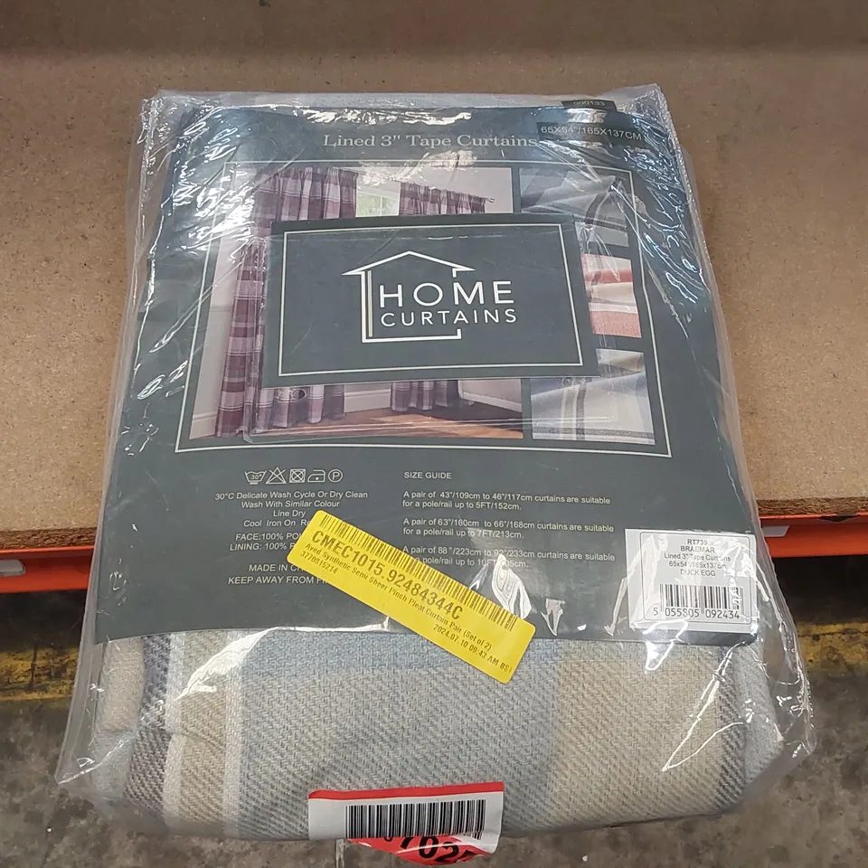 BAGGED AVED SYNTHETIC SEMI SHEER PINCH PLEAT CURTAIN PAIR - 165 X 137CM (1 ITEM)