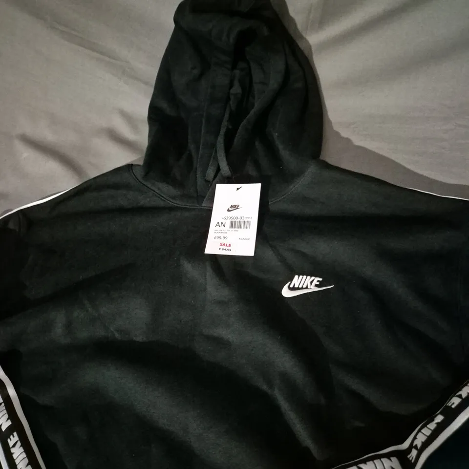 NIKE LOGO HOODY IN BLACK SIZE XL