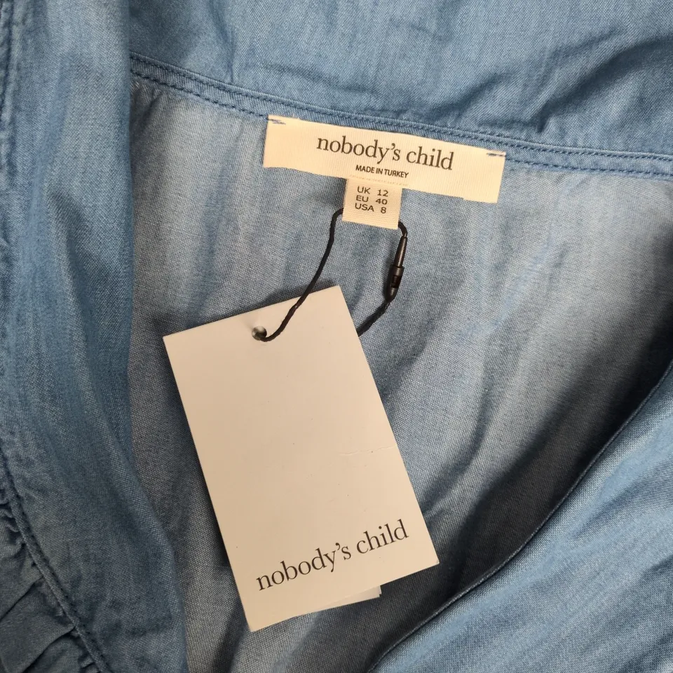 NOBODYS CHILD DENIM COLLAR BLOUSE IN DENIM BLUE - UK 12
