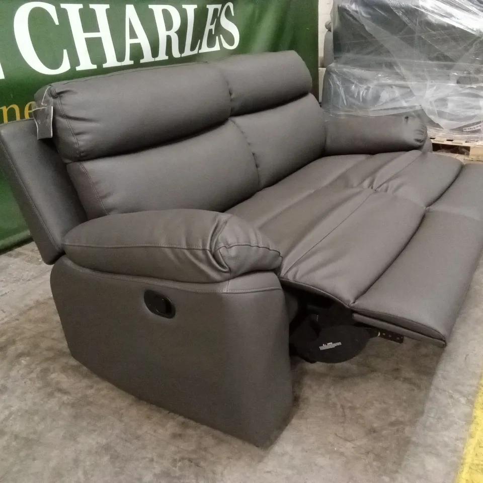 EDISON 3 SEATER LUXURY FAUX LEATHER MANUAL RECLINER RRP £799