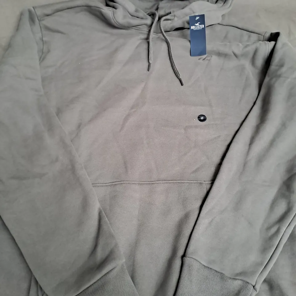 HOLLISTER HOODIE, GREY - SIZE LARGE T 