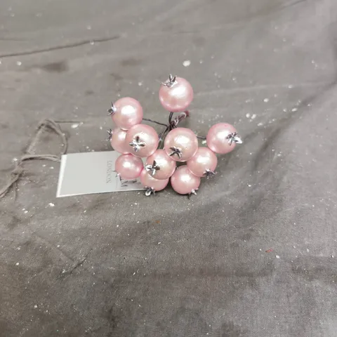 APPROXIMATELY 22 GISELA GRAHAM PINK/SILVER BERRY DECORATIONS