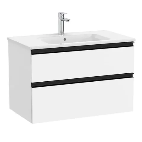 BRAND NEW BOXED ROCA THE GAP 800MM VANITY UNIT BASE 2 DRAWERS - MATT WHITE