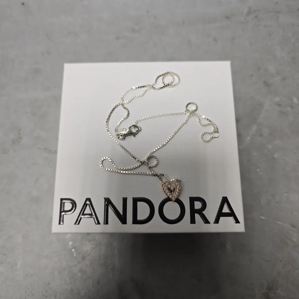 PANDORA HEART PENDANT ROPE CHAIN NECKLACE 