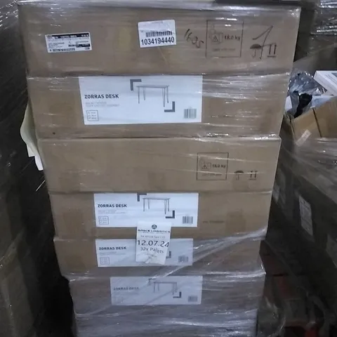 PALLET OF ZORRAS DESK WALNUT VENEER QUICK AND EASY ASSEMBLY.