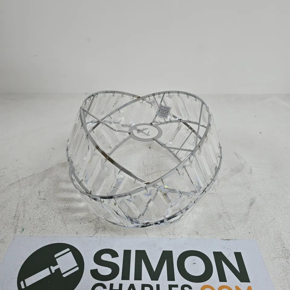 CRYSTAL GLASS BALL PENDANT LIGHT SHADE WITH CHROME FRAME