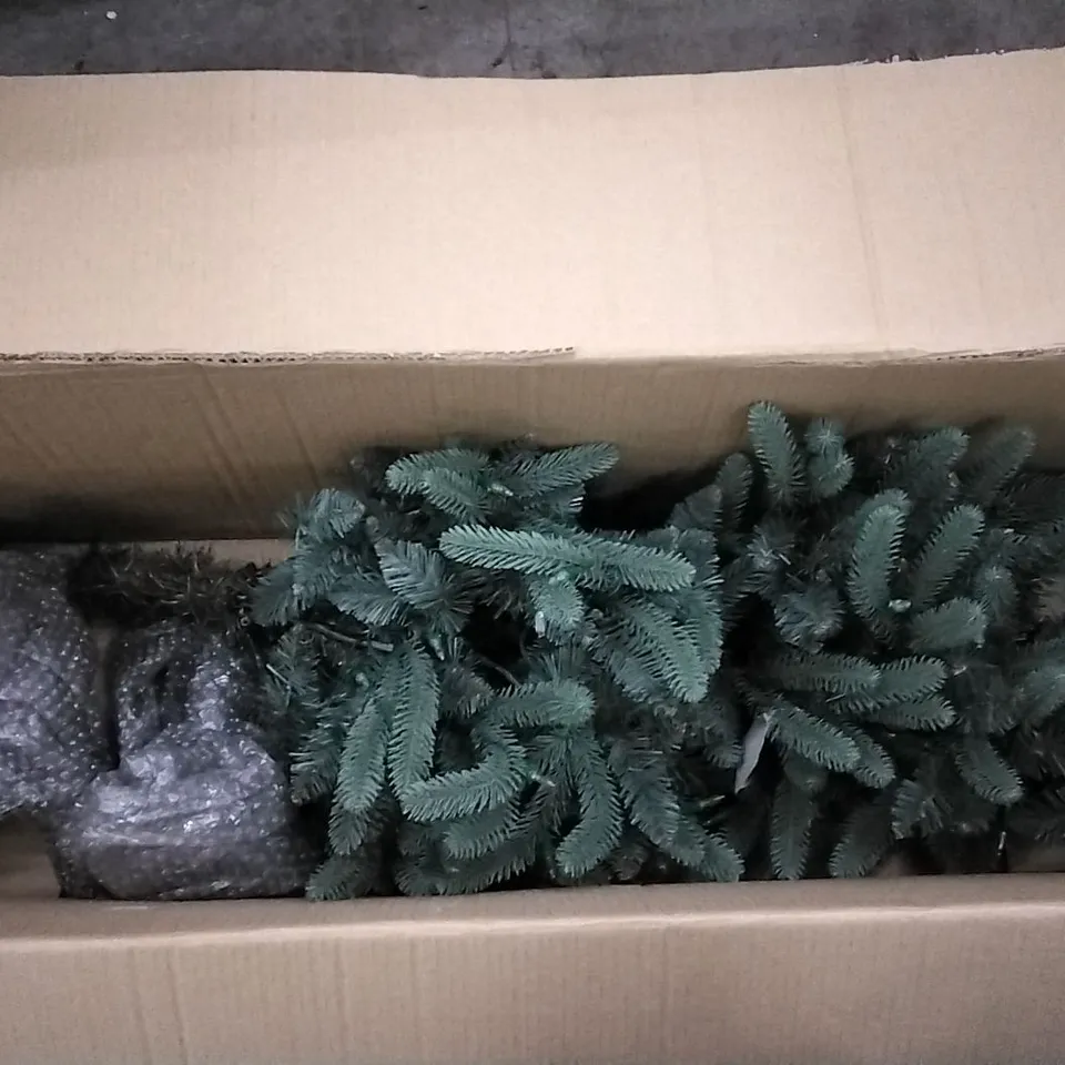 BOXED ARTIFICIAL CHRISTMAS TREE WITH LED LIGHTS, SIZE NOT SPECIFIED 