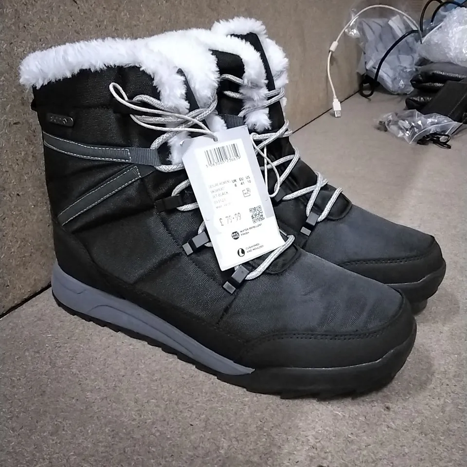 MOUNTAIN WAREHOUSE LEISURE WOMEN'S SNOW BOOTS - JET-BLACK - SIZE 8