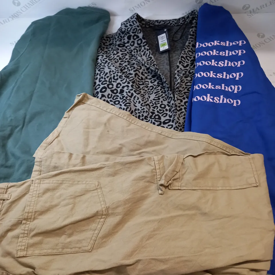 LARGE BOX OF ASSORTED CLOTHING TO INCLUDE M&S, TU MAN AND STRADIVARIUS