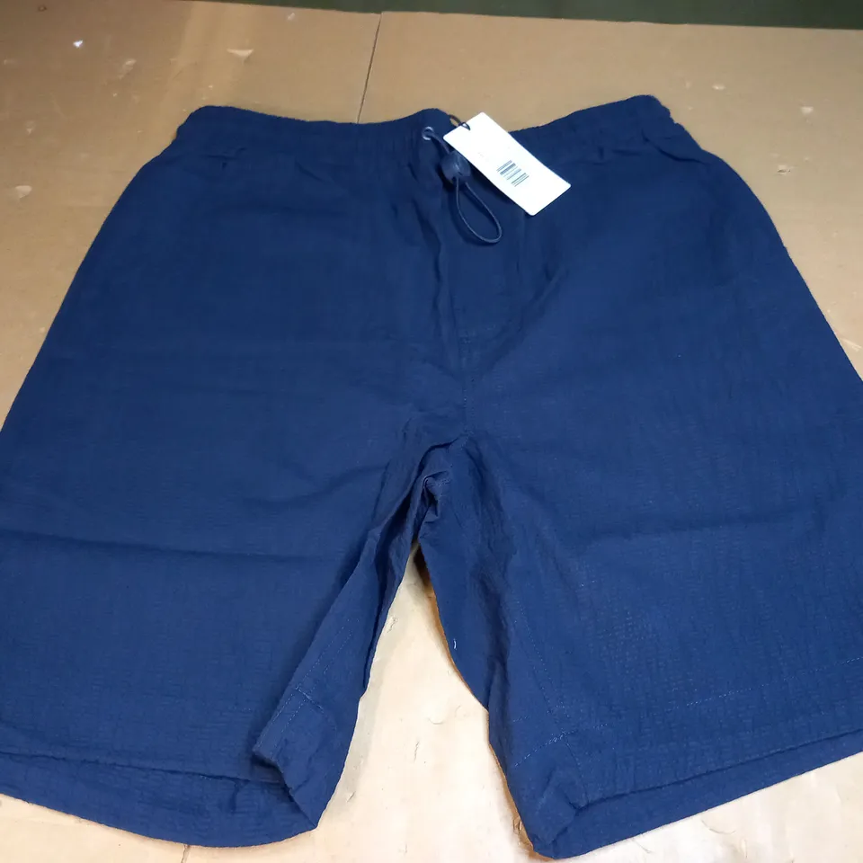 PRETTY GREEN SEERSUCKER SHORTS - NAVY - MEDIUM