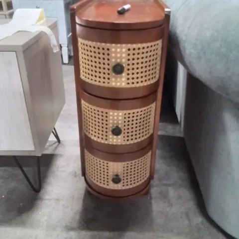 SOLID WOOD END TABLE 3 DRAWERS