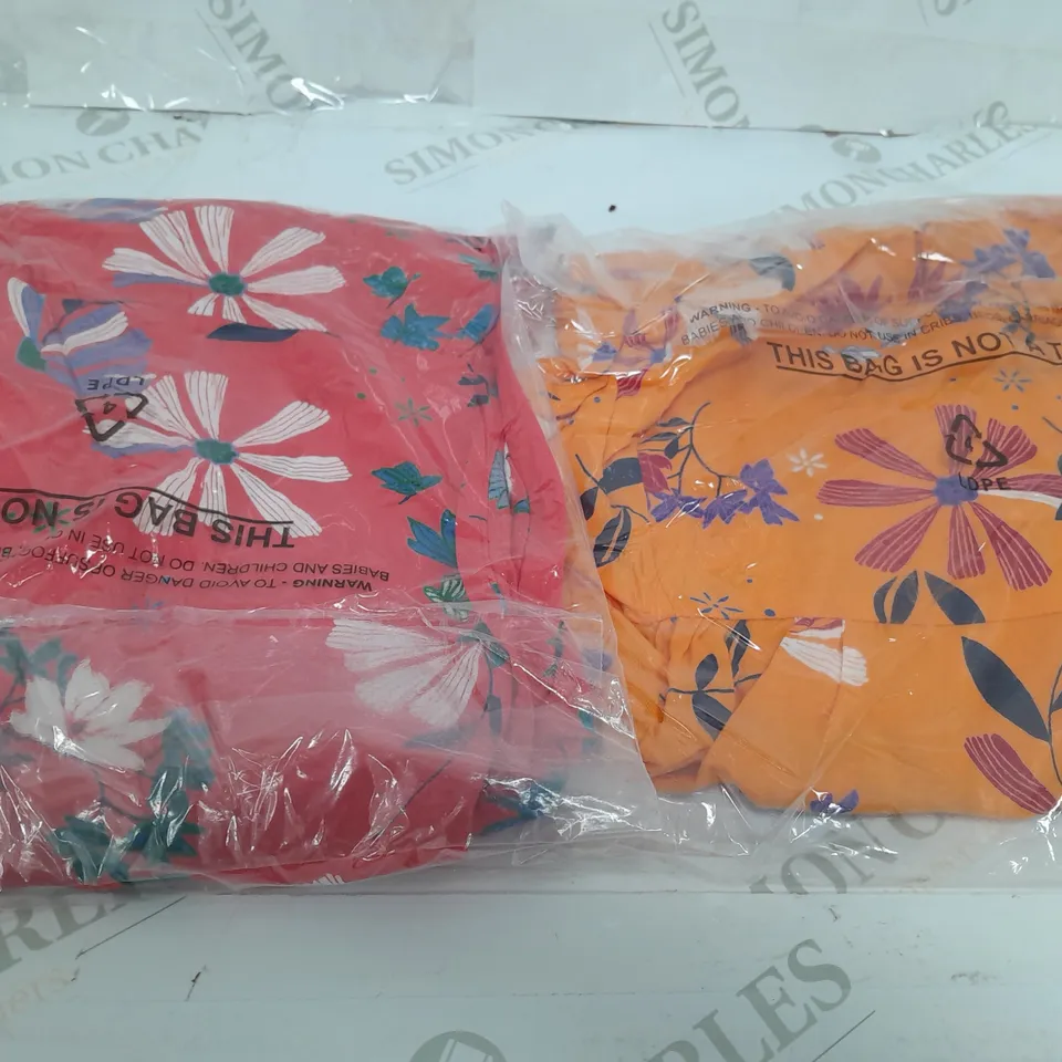 BAG OF 10 DRESSES IN TO INCLUDE RED AND ORANGE 