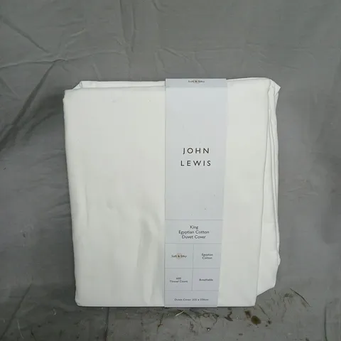 JOHN LEWIS EGYPTIAN COTTON DUVER COVER IN WHITE - KING