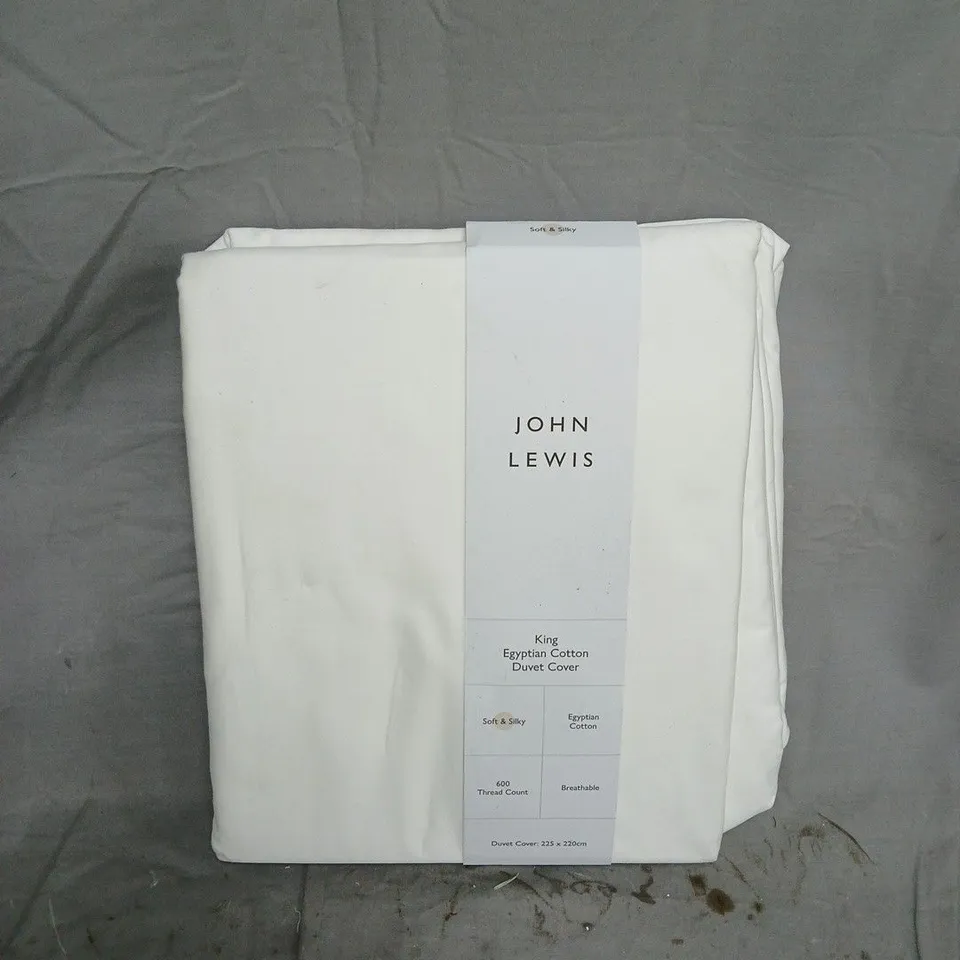 JOHN LEWIS EGYPTIAN COTTON DUVER COVER IN WHITE - KING