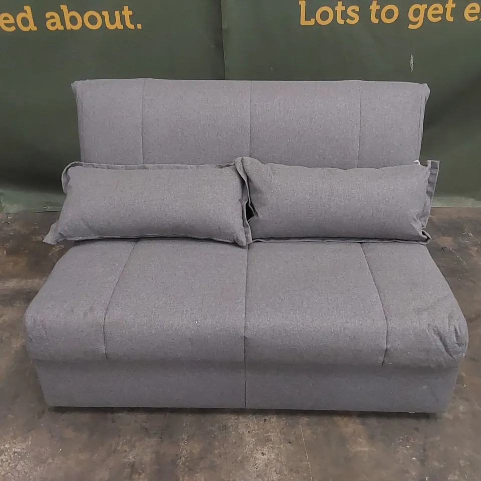 QUALITY DESIGNER APPLEY 2 SEATER SOFA BED - GREY FABRIC