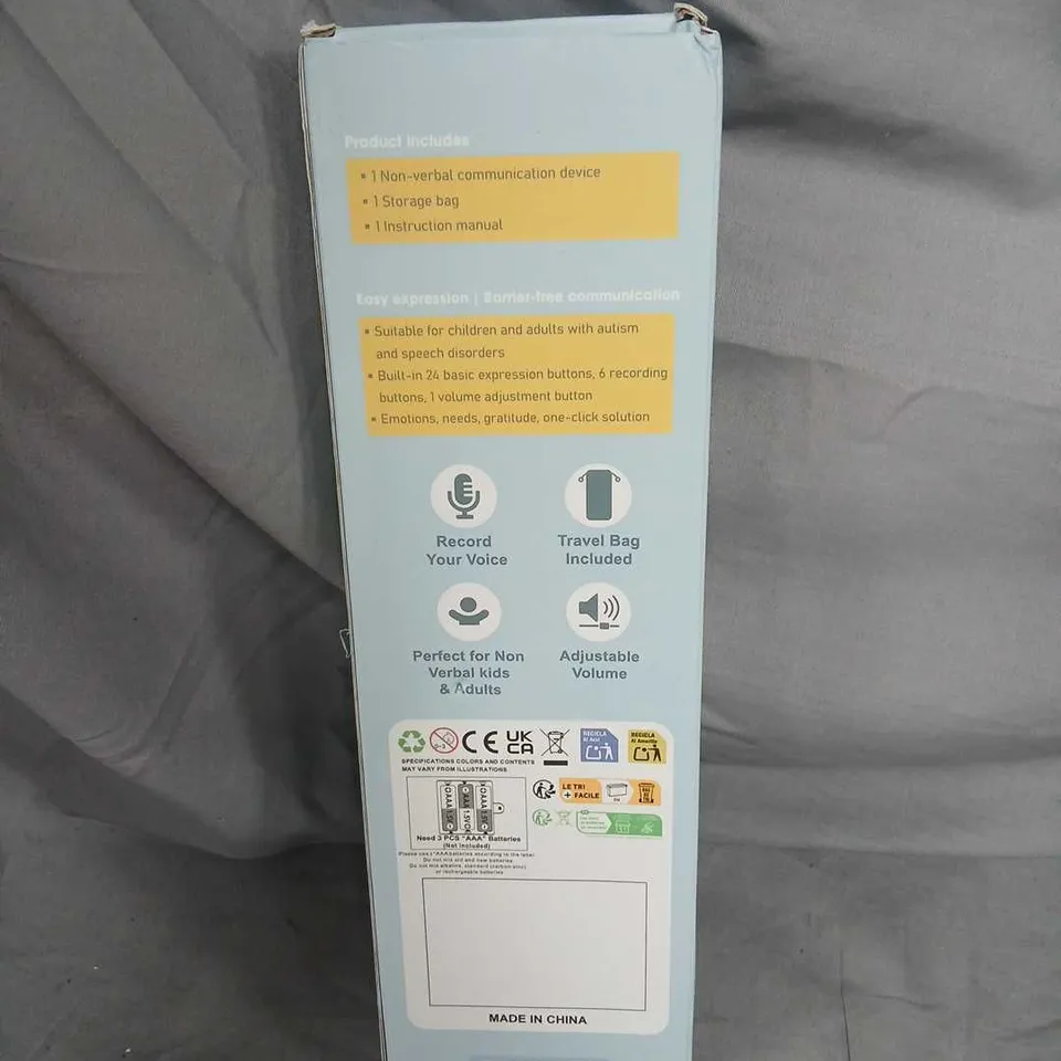 MX201 TALKING AID – NON-VERBAL COMMUNICATION DEVICE (BOXED)