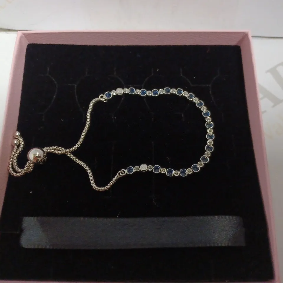 PANDORA BLUE AND CLEAR SPARKLE SLIDING BRACELET