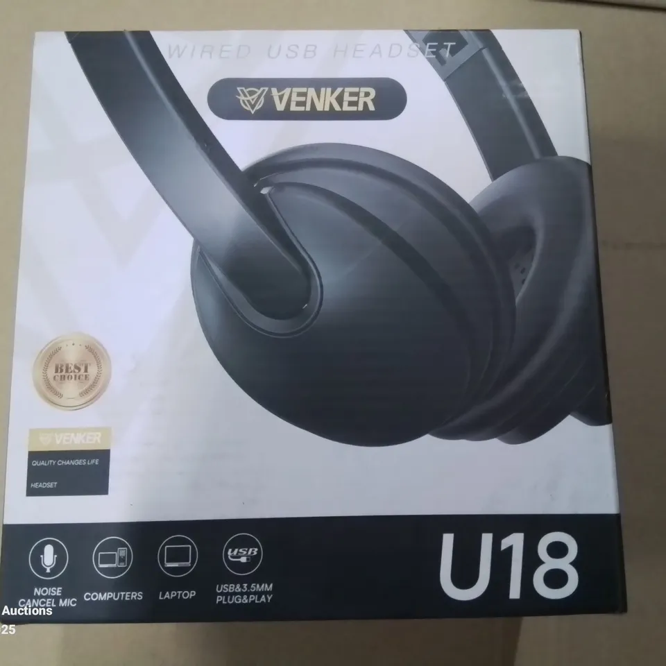 BOXED VENKER WIRED USB HEADSET 