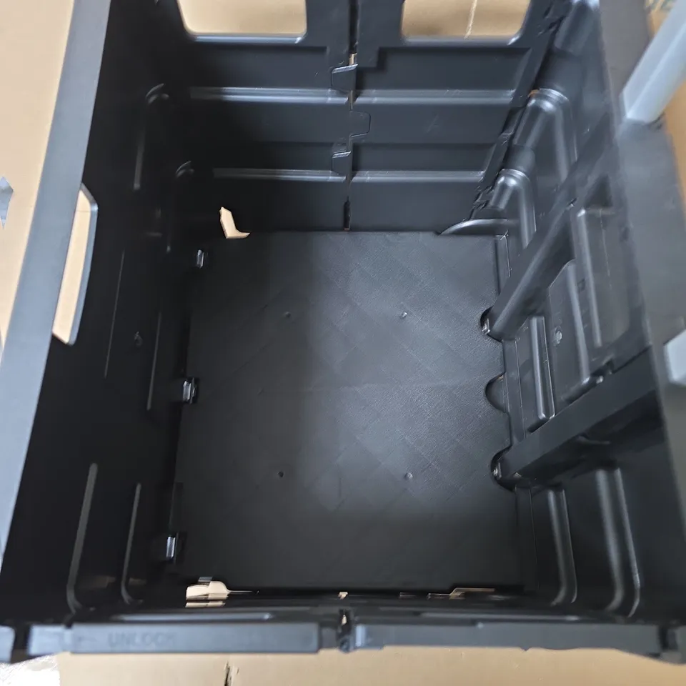 PLASTIC UTILITY CART WITH TELESCOPIC HANDLE AND WHEELS – STACKABLE STORAGE CRATE UNBOXED