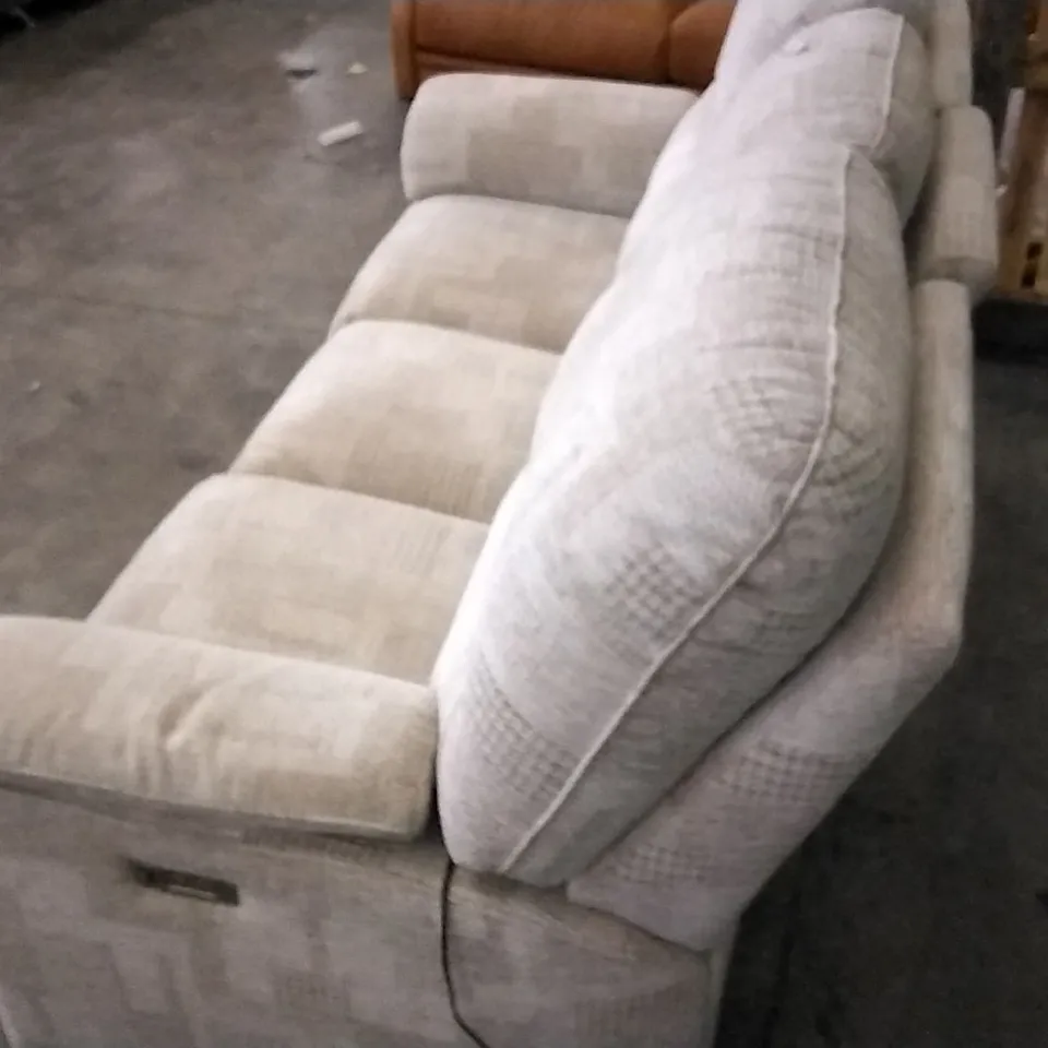 QUALITY BRITISH DESIGNED & MANUFACTURED G PLAN BEIGE PATTERNED 3 SEATER ELECTRIC RECLINING SOFA