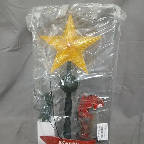 SANTA EXPRESS STAR ROTATING TREE TOPPER