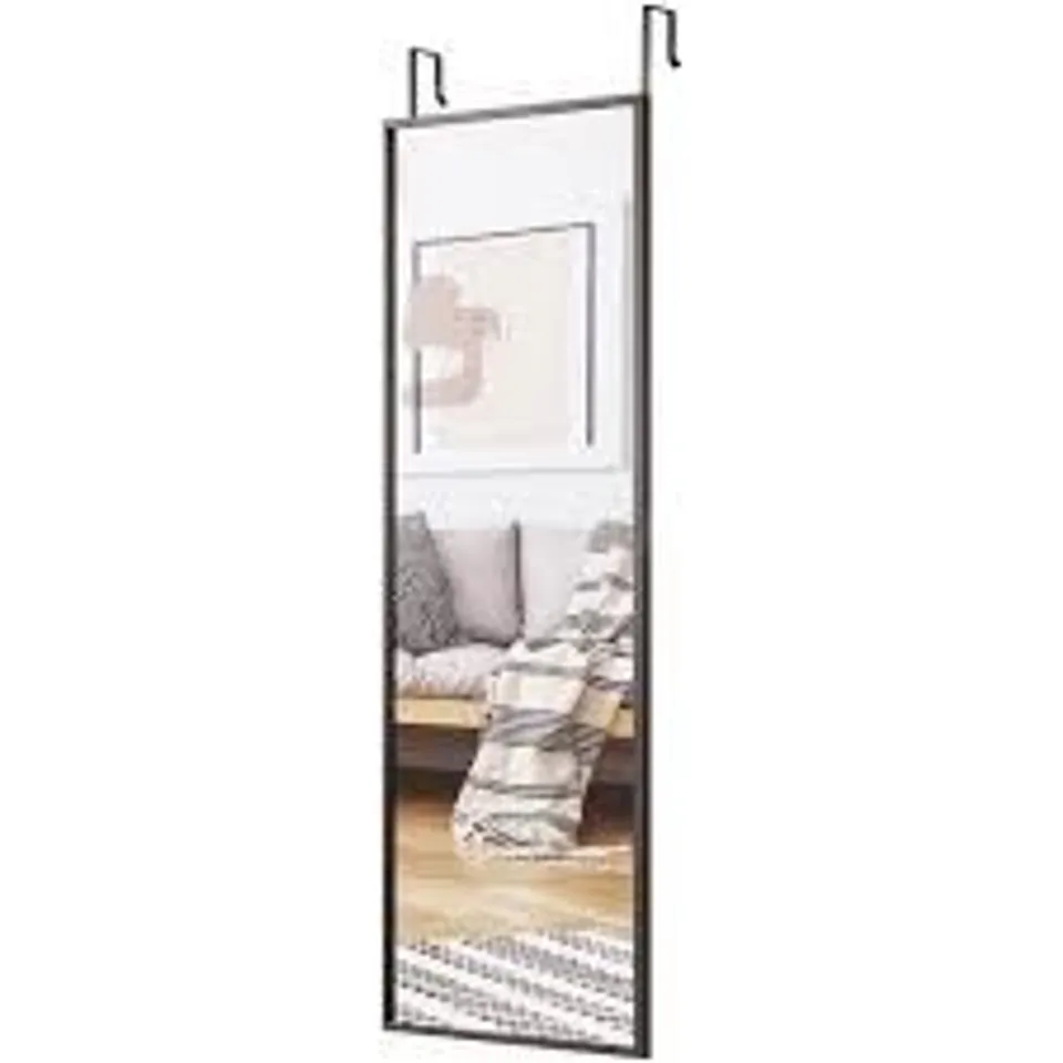 BOXED COSTWAY DOOR WALL MOUNTED MIRROR FULL LENGTH HANGING MIRROR BEDROOM - BROWN