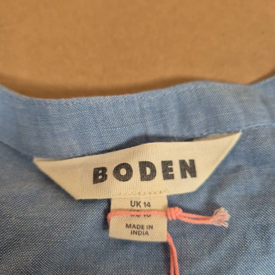BODEN WOMEN'S BLUE EMBROIDERED BLOUSE – UK 14
