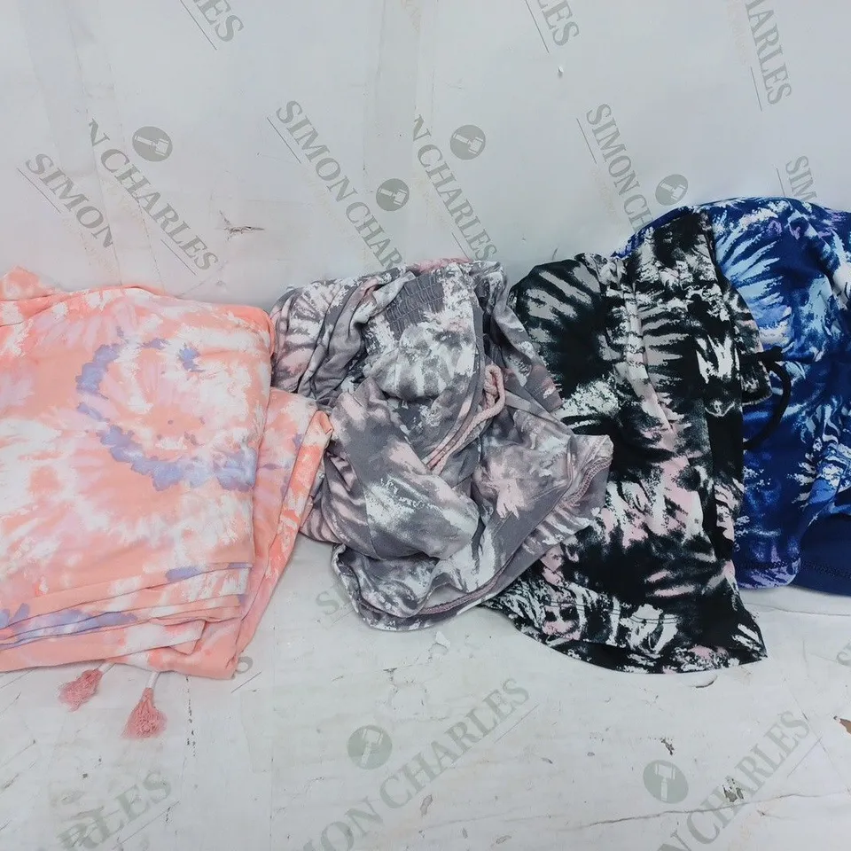 LARGE BOX OF ASSORTED CLOTHING ITEMS TOO INCLUDE TOPS , TROUSERS AND JUMPERS COMING IN DIFFERENT COLOURS AND SIZES 