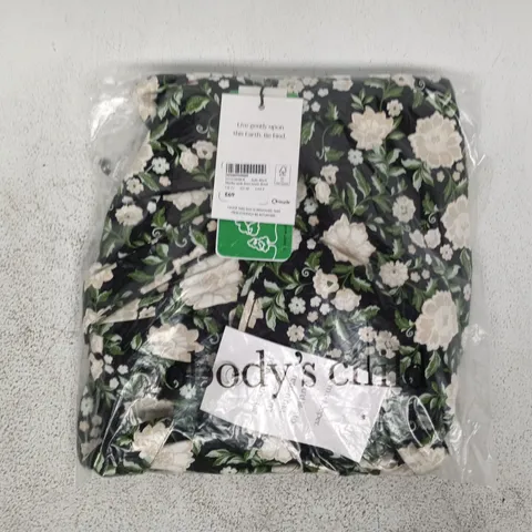 BAGGED NOBODY'S CHILD MARTHA MIDI DRESS LAURIE FLORAL IN SOFTS BLACK SIZE UK 12