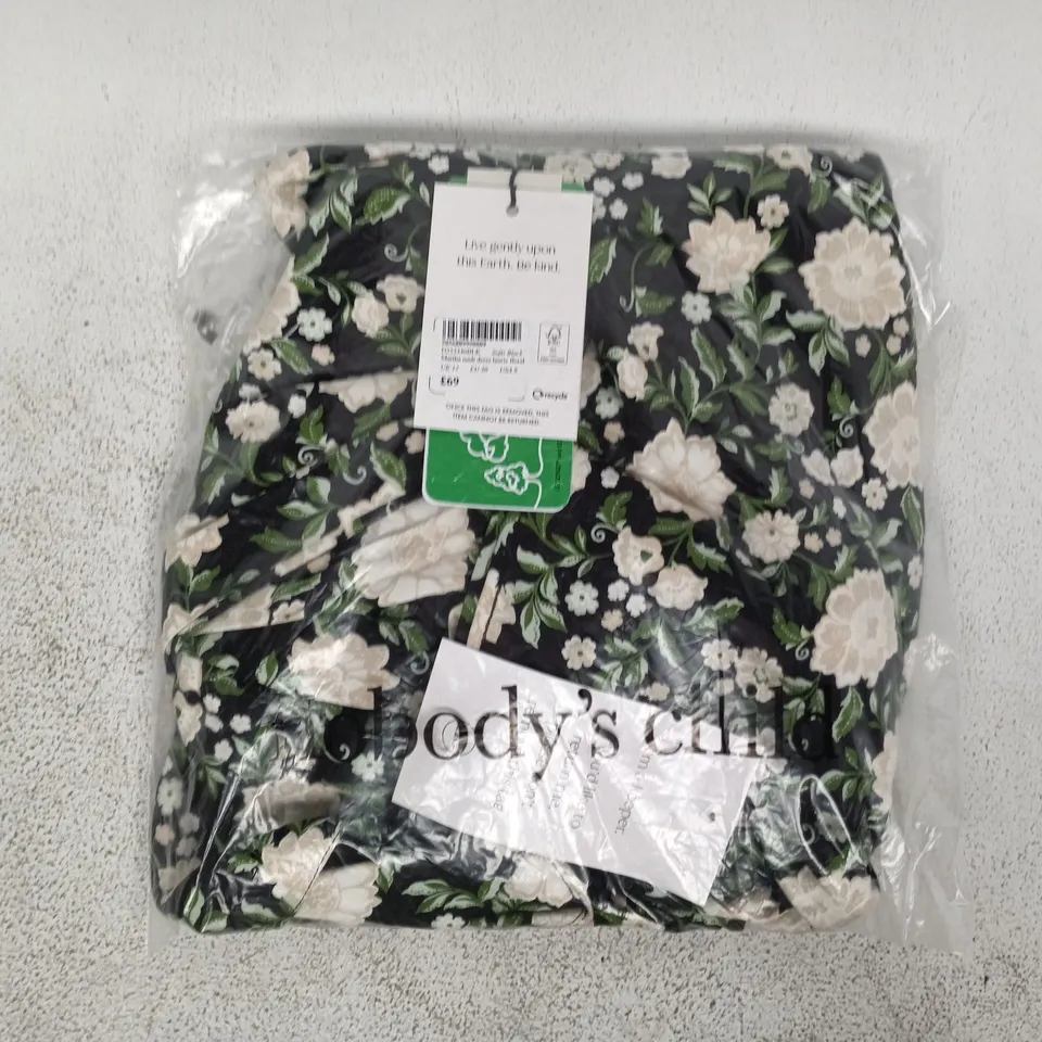BAGGED NOBODY'S CHILD MARTHA MIDI DRESS LAURIE FLORAL IN SOFTS BLACK SIZE UK 12