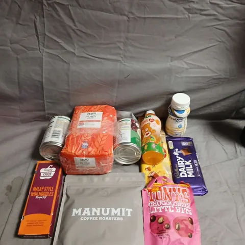 APPROXIMATELY 10 ASSORTED FOOD ITEMS TO INCLUDE - DAIRY MILK, PLAIN FLOUR AND COFFEE BEANS - COLLECTION ONLY