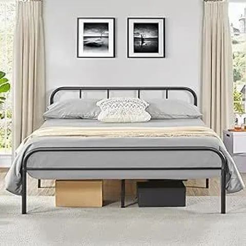 BOXED YAHEETECH BED FRAME - BLACK // SIZE: 150 X 200cm (1 BOX)