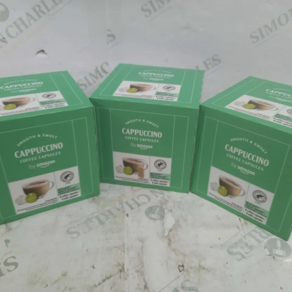 3 BOXED CAPPUCINO COFFEE CAPSULES (8 PER BOX)