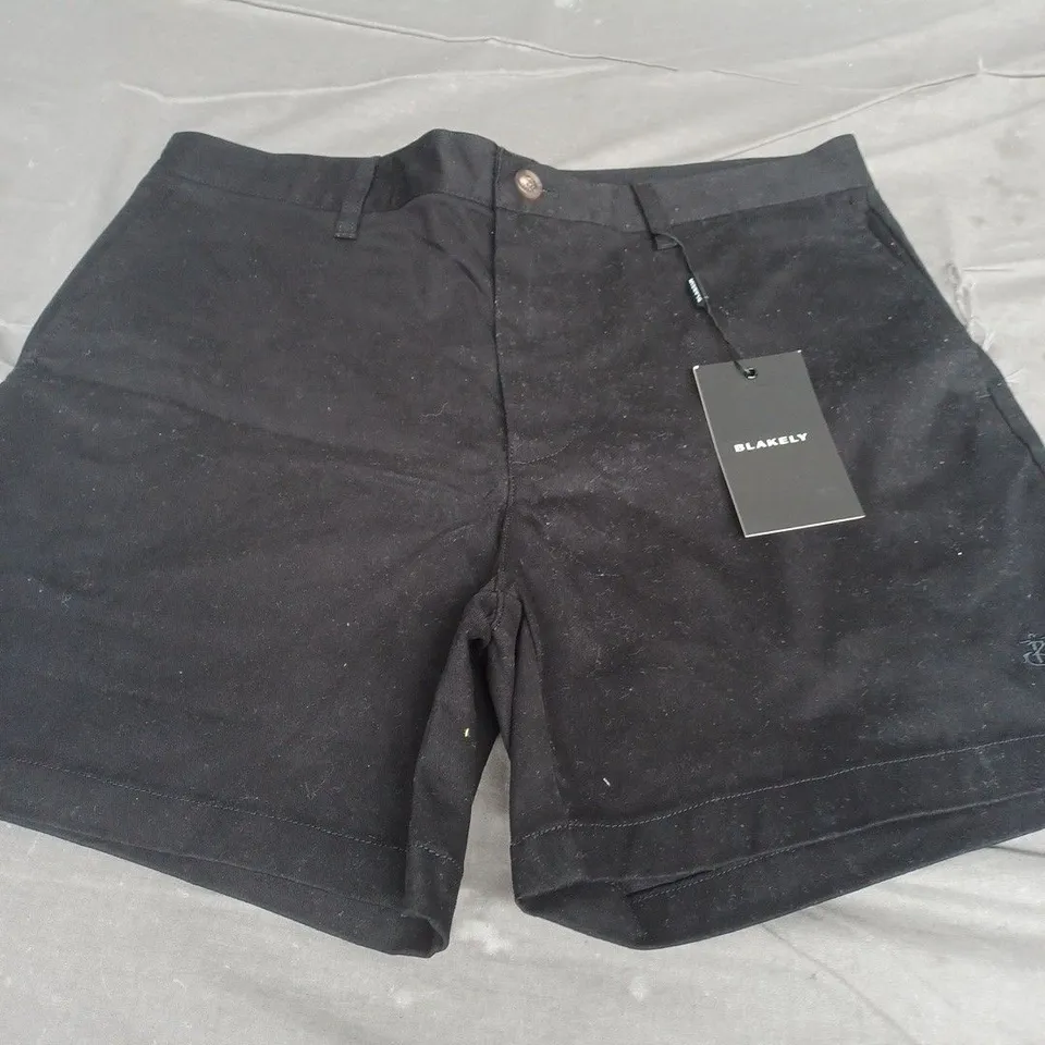 BLAKELY LONDON HIGH WAIST SHORTS, BLACK - UK SIZE L